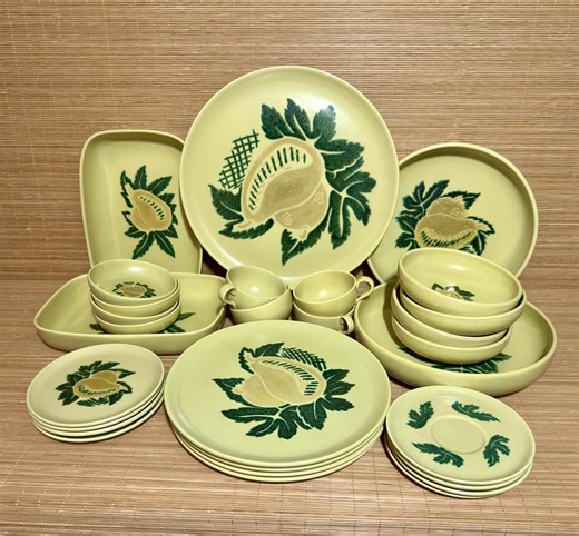 Mid Century Dinnerware Set, South Pacific by Brock of California, 29 Pieces, California Pottery, New Condition. Unused. - Etsy