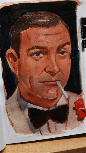 Sean Connery 'James Bond' painting #drawingprocess #jamesbond #art