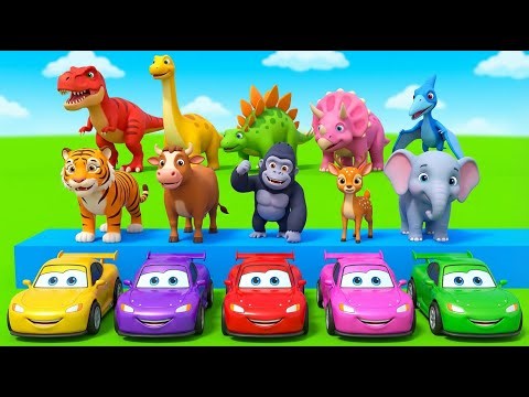 "Epic Animals Race! Elephant,Tiger,gorilla,Cow,Dear | Fun Kids 3D Cartoon Adventure"