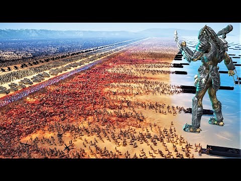 5,000,000 ALIENS, PREDATORS & ZOMBIES vs HUMAN ARMY Beach Defense - Ultimate Epic Battle Simulator 2
