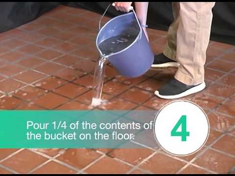 Quarry TIle Cleaning Demonstration.