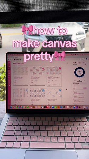 finally a tutorial!! 🎀 #canvashacks #coquette #college | how to customize canvas dashboard