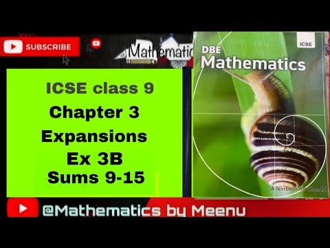 DBE mathematics class 9, chapter 3,Expansions, Ex 3B,sums 9-15
