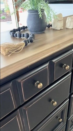 Create a wood-like finish using my faux stain technique. Combine chalk paint with real stain.