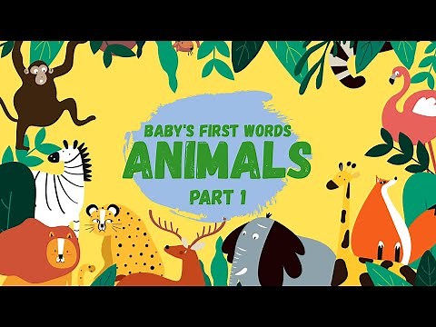 Baby's First Words ANIMALS for Baby, Toddlers, Kids | Learn Animals Flashcards English | Part 1