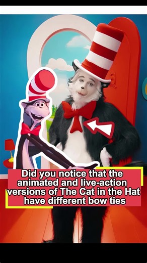 Did you notice that the animated and live-action versions of The Cat in the Hat have different bow ties? #TheCatintheHat#MikeMyers#tiktokfantasymoviecontest#fyp#usa
