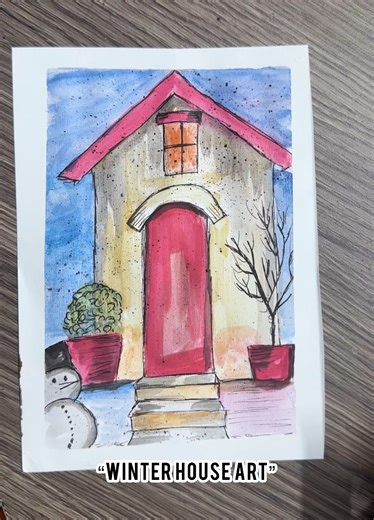 Easy House Painting for Beginners | Watercolor Tutorial