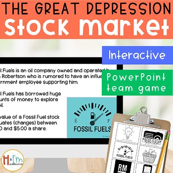 Stock Market Crash Activity │Great Depression Interactive PowerPoint Team Game