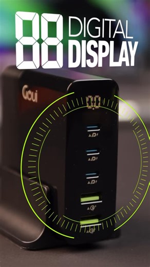 ‎Charge Line 🇮🇶 متجر الكتروني 💫‎ on Instagram‎: "Goui - Gan 140 منصة شحنة مكتبة 💫 بيها 3 منافذ تايب سي و 2 يو اس بي اجمالي القدرة 140 واط مزودة بتقنية ال Qualcomm و Power Delivery للشحن السريع ⚡️ معتمدة من شركة Apple عليها ضمان سنتين من الوكيل 🛡️ السعر 80 الف دينار عراقي 🇮🇶 التوصيل مجاني لجميع محافظات العراق #goui #charge_line_iq"‎