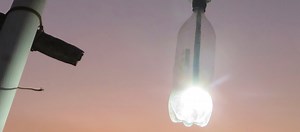 Solar Bottle Lamps: Water   Bleach = Light