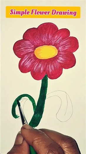 ​🌼 EASY Flower Drawing Tutorial! Step-by-Step for Beginners#shorts #kidsart #howtodraw #art #flower