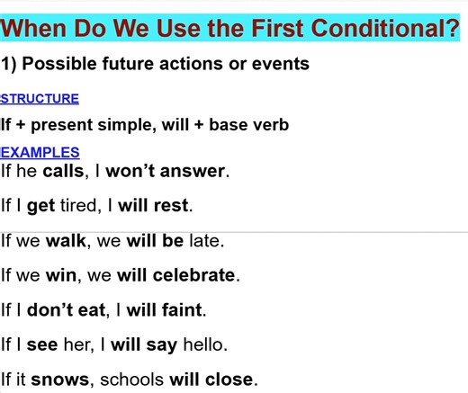 5.1K views · 72 reactions | When Do We Use the First Conditional? | Empowering English Learning | Facebook