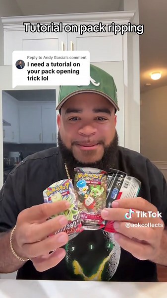 Replying to @Andy Garcia Pokémon pack, ripping tutorial #pokemontiktok #pokemoncollector #fyp