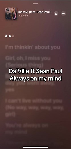 Always on My Mind: Da’Ville & Sean Paul Lyrics