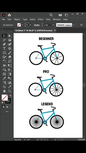 Adobe Illustrator 2026 - tips for drawing bycycle wheels like a legend #shorts
