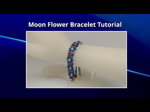 Moon Flower Bracelet Tutorial | Using Crescent Beads, MiniDuos, Rose Montees & Bicone Crystals