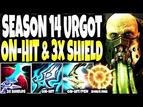 New Season 14 Urgot Build Guide with ON-HIT AND 3X SHIELD EFFECTS | LoL Top Lane Urgot s14 Gameplay