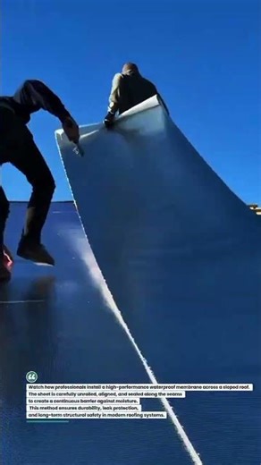Seamless Roof Waterproofing Install | Pro Membrane Rollout #Roofing #Construction #Waterproofing