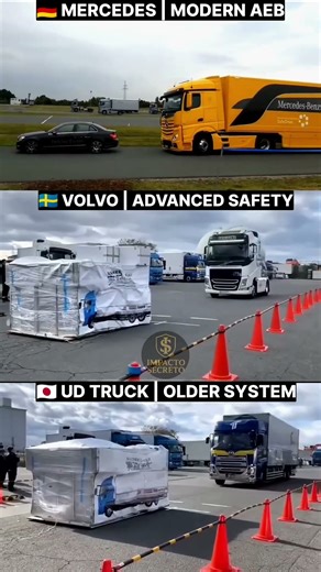 Which Truck Stops First? 🚨 | Automatic Brake Test #shorts