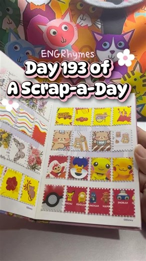Day 193 of A Scrap-a-Day! #ASAD #ASMR #junkjournaling #stamps #shorts by #ENGRhymes