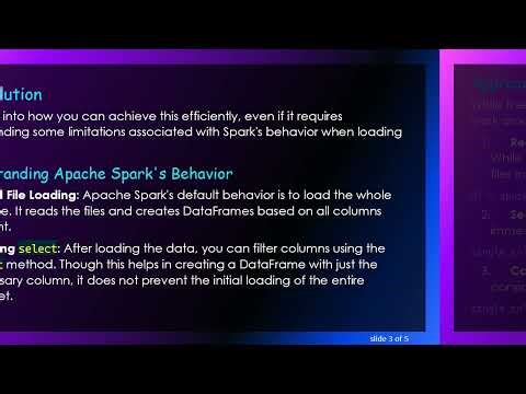 How to Efficiently Load a Single Column from a CSV File in Apache Spark