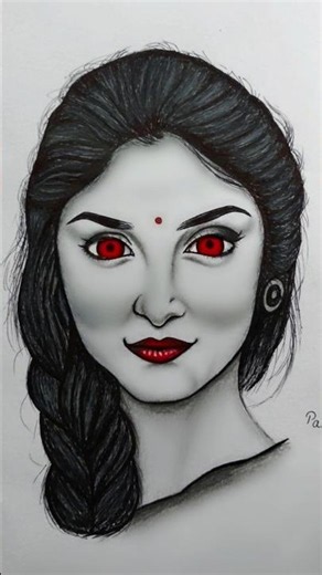 horror girl drawing 💀😱☠️👿😈 #trending #art #viral #horrorstories #painting