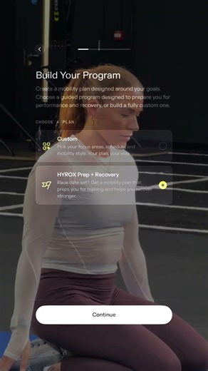 Counting down to your next HYROX race? Head to the pliability app to create your own program.