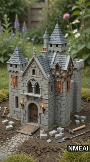 How to Build a Miniature DIY Medieval Castle | Tiny Fortress Built by Hand 🏰