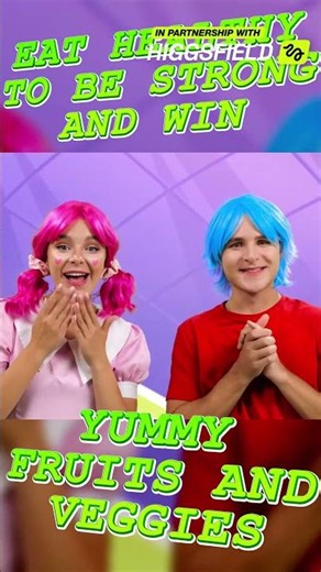 Eat healthy to be strong and win 💪🥦 Veggie dance challenge #forkids