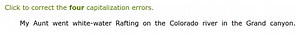 Click to correct the four capitalization errors.My Aunt went ... | Filo