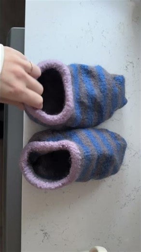 Felting my sailor slippers #felting #feltedslippers #knitting patterns
