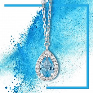 Make a splash with our Blue Topaz Pear Necklace! The perfect colour injection for your everyday style. | H.Samuel