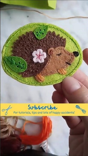 😴 DIY Sleepy Hedgehog Felt Brooch (Super Easy!) 🦔