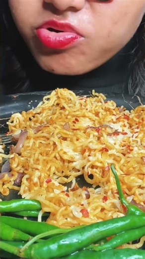ASMR Eating EXTREME SPICY Maggi Challenge🔥#shorts#shortsfeed #viral #trending #mukbang #eatingshow