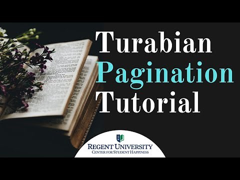 Turabian Pagination Walkthrough