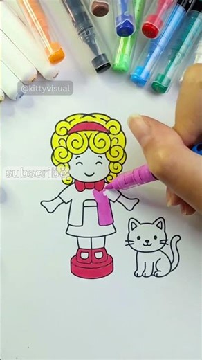 Kitty and Polly Pocket Coloring Timelapse #timelapseart