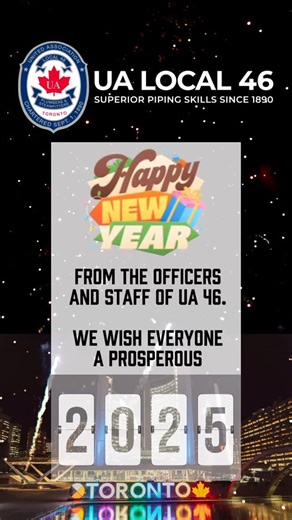 Our Local extends best wishes to our members, their families, and our contractors for a prosperous and Happy New Year. | United Association Local 46