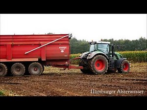 Fendt 826 Vario bei der Arbeit von abfahren der Maisernte 2017 Live Sound 4K