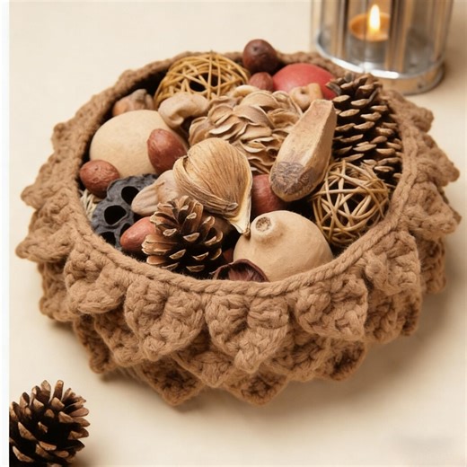 Easy Crochet Pine Cone Basket Pattern | Easy PDF Instant Download - Etsy