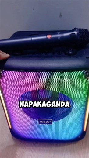 Brodu Dynamic RGB Flame lightining effect Bluetooth karaoke speaker with free wireless mic BTS-1783 | Life with Athena