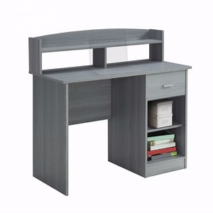 Techni Mobili Modern Office Hutch Writing Desk, Oak