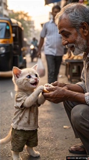 Ek Bhookha Billa Aur Ek Dayalu Dukandar ❤️ / #shorts #cat #youtubeshorts #sad