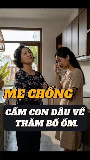 Bố ruột ốm nặng, mẹ chồng vẫn cấm về: Con dâu bật khóc ngay trong bếp #mechongnangdau