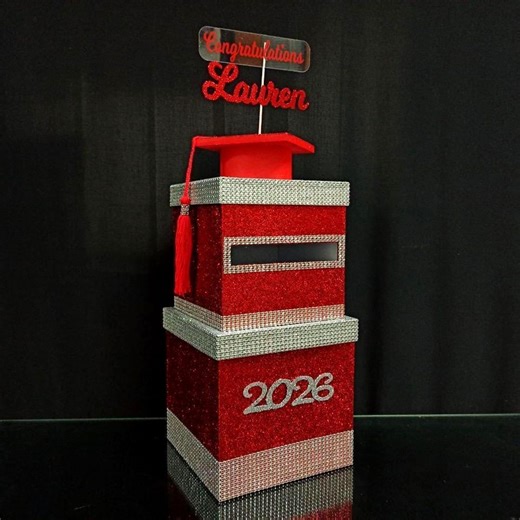 Graduation Card Box 2026, Graduation Gift Box Red, Personalized Large Graduation Card Box, Class of 2026 Money Box, Graduate Boxes for Cards - Etsy Australia