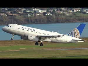 United Airlines Airbus A319-131 [N809UA] takeoff from PDX