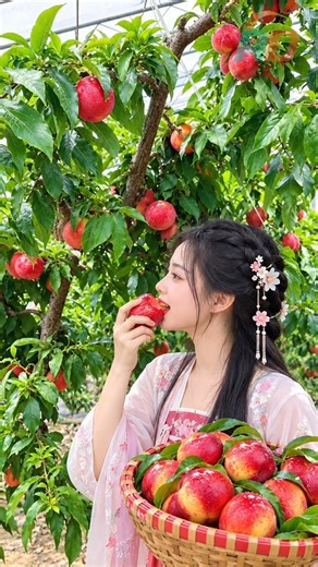 What a Beauty of nature & rural life – Harvest fresh fruit in summer 🍒🍇🍑 #shorts #fruit #yummy