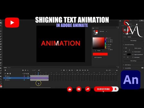 CREATE A SHIGNING TEXT ANIMATION IN ADOBE ANIMATE II ADOBE ANIMATE TUTORIAL II FLASH II ANIMATE