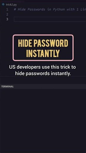 Python One-Liner 🔥 | Hide Password