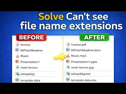 How To Fix File Name Extensions Not Showing on Windows 11/10/8/7 (.txt, .docx, .xlsx, .jpg, .png) ✅