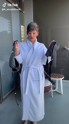 Stylish Balcony Fashion: White Robe and Bikini Showcase